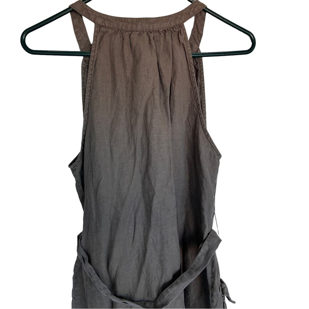 JOIE Edelie Tie Waist Sleeveless Linen Dress - Green - Large Lagenlook - Picture 10 of 15